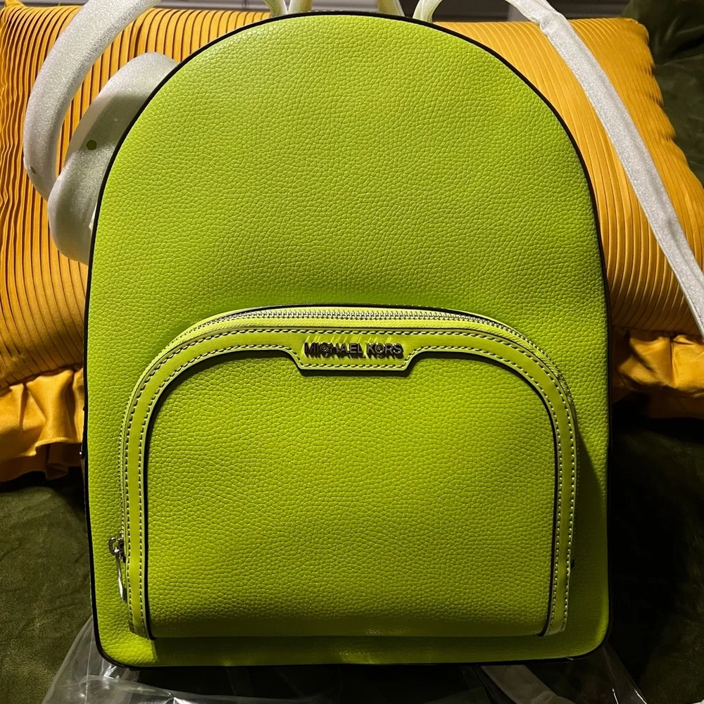 Michael Kors Large Jaycee Pebble Leather Backpack - Picture 3 of 9